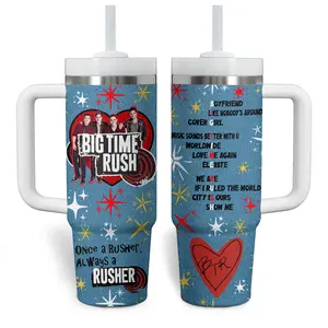 Big Time Rush Music Custom Cup 40 oz 20 oz Tumbler With Handle, Gift for fans, gift for girl friends Drinkware Water Bottles Mug Bottled Portable Washable