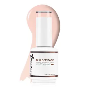 Builder Nail Gel 15ML 8 in 1 Builder Base Gel Clear Gel Nail Polish Strengthener Gel Hard Gel Builder Extension Nail Gel for Nail Art Design-006