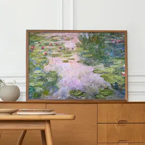 Claude Monet Water Lilies Impressionist Landscape Canvas Poster, Vintage Floral Print Wall Art, Artistic French Print, Unframed Fabric Painting Decor, Modern Home Decor, Artwork, Vintage Prints, Decoration
