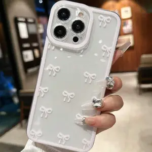 Bowknot Pattern Phone Case, Fashion Phone Protective Cover, Phone Accessory Compatible with iPhone 15 Pro 14 13 12 11 XR 16 Pro Max Plus, Casing, Smartphone, Protector