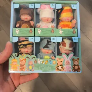 6 Counts/set Mini Animal & Insect Shaped Cute Reborn Doll, Sleeping Doll, Sleepy Doll, Children's Toy Gift Box #TOP PICKS