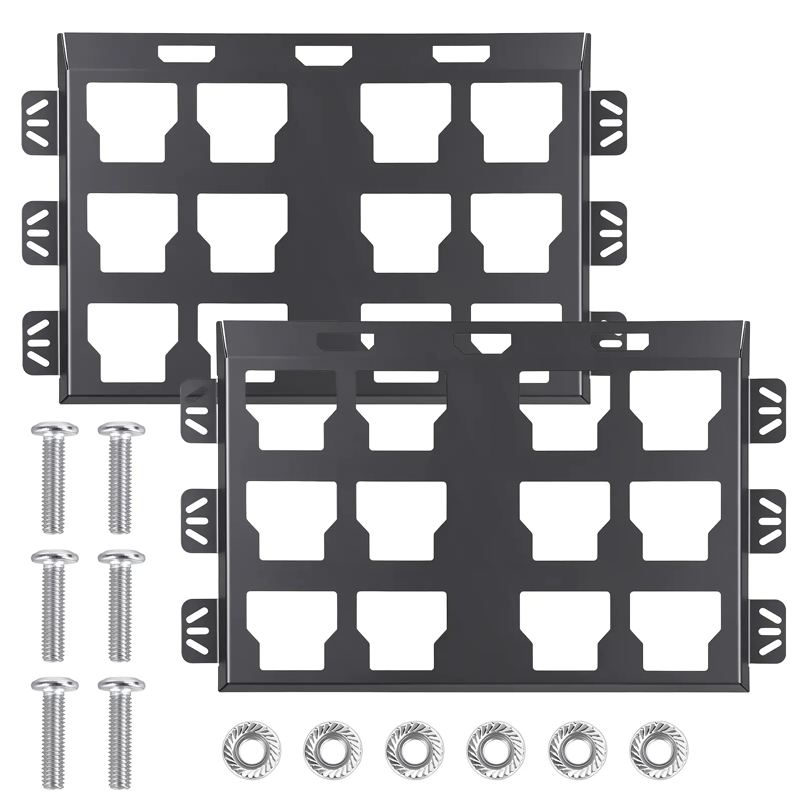 2 Pcs Metal Mounting Plates (2 x 55.5cm x 33.5cm Plates) for Milwaukee Packout 48-22-8486 Toolboxes, 100 lbs Load Capacity, Mounting Screws Included, Fits Packout Tool Storage & System Organization