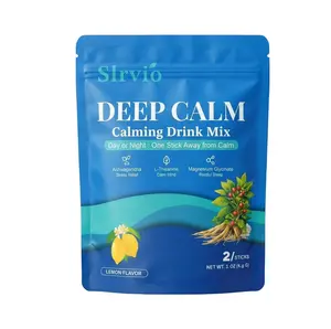 Natural Calming Supplement Drink Mix with Ashwagandha, Vitamin D3, Magnesium, L-Theanine - Quick Stress Relief, 20 On-the-Go Sachets