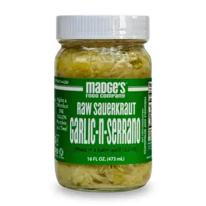 Garlic Serrano Kraut 15 oz. | Raw Sauerkraut