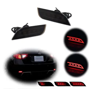 2pcs Smoke Lens Rear Reflector Tail Brake lamps LED Lights For 2008 2009 2010 2011 2102 20123 2014 Subaru Impreza WRX STI,Replace OEM 84281FG000, 84281FG010; SU1185100, SU1184100
