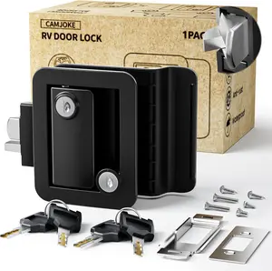 Upgraded RV Door Lock Replacement with Paddle Deadbolt,% Zinc Alloy,Camper Door Handle Latch,RV Enclosed Travel T Entry Door Lock with Keys for Camper ( Alike Keys  Upgraded Lock)
