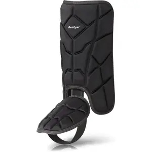 Baseball Leg Guard Batter's Leg Guard Softball Baseball Shin Guard Black Foot Guard with Adjustable Straps for Youth Adult