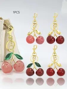 Cute Cherry Keychain Pendant, Women's Artificial Fruit Charm, Backpack Handbag Decoration, Valentine's Day Gift, All Seasons Accessory