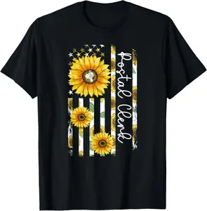 100% Cotton Postal Clerk US Flag Post Office Clerk Postal Clerks T-Shirt