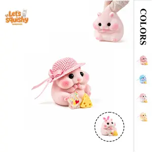 LETSSQUISHY Handmade Taba Squishy Hamster Toy, Cute Squishy Hamster Fidget Toy, Realistic Hamster Toy, Soft Silicone Mochi Furry Toy, Stress Relief Gift for Adults & Kids, Sensory Anxiety Plushie