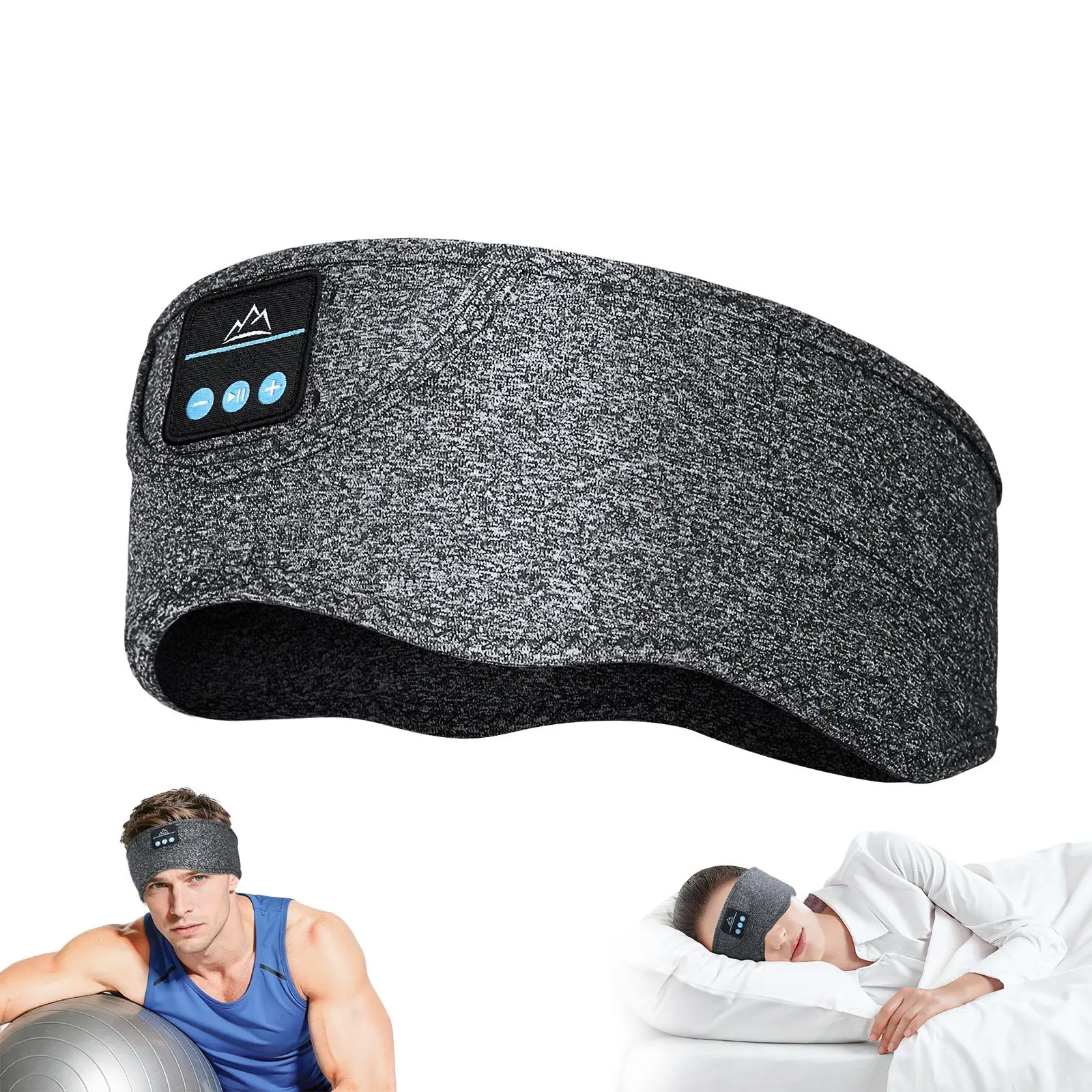 Wireless Sleep Headband Open-Ear Bluetooth Headphones - Ultra-Thin HD Stereo Speakers, Electronic Meditation Jogging Workout-Ready Fit Travel-Light Audio Device (Charcoal Grey) Sleep Earphones Headset Earbud