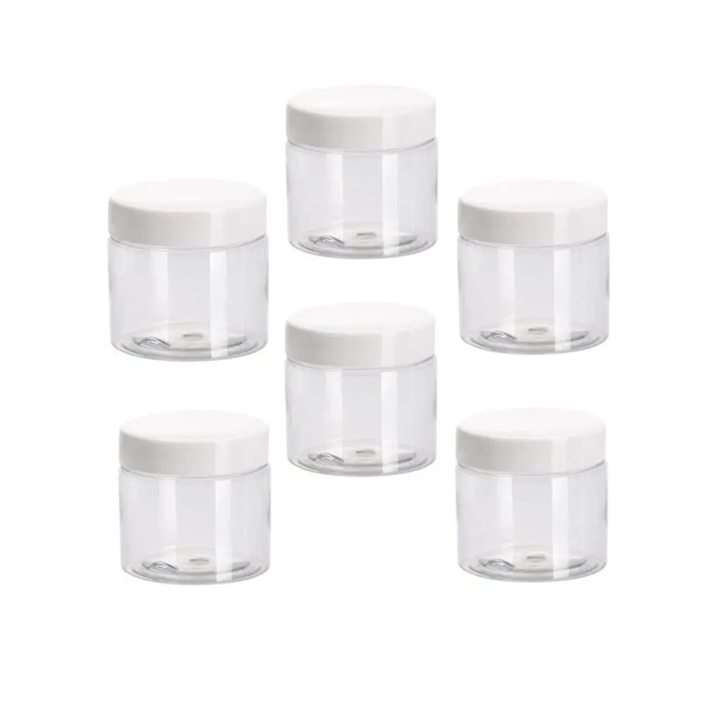Transparent Plastic Cosmetic Container with Lid, Reusable Stackable 50ML Makeup Sample Jar for Eyeshadow and Lipstick, Essential Travel Storage Solution, Toiletries Storage Bottle, Bottles