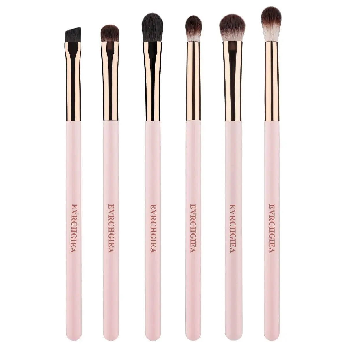 Eye Makeup Brush Set, 6 Pcs Professional Blending Eyeshadow Makeup Brushes for Concealer Eyebrows Eyeliner, Soft Hairs & Wood Handle, Travel Brush Set, Smudge Brush