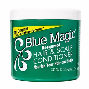 Blue Magic Bergamot Hair & Scalp Conditioner 12 oz (340g) Original Anti-Breakage Leave-In Conditioning Cream