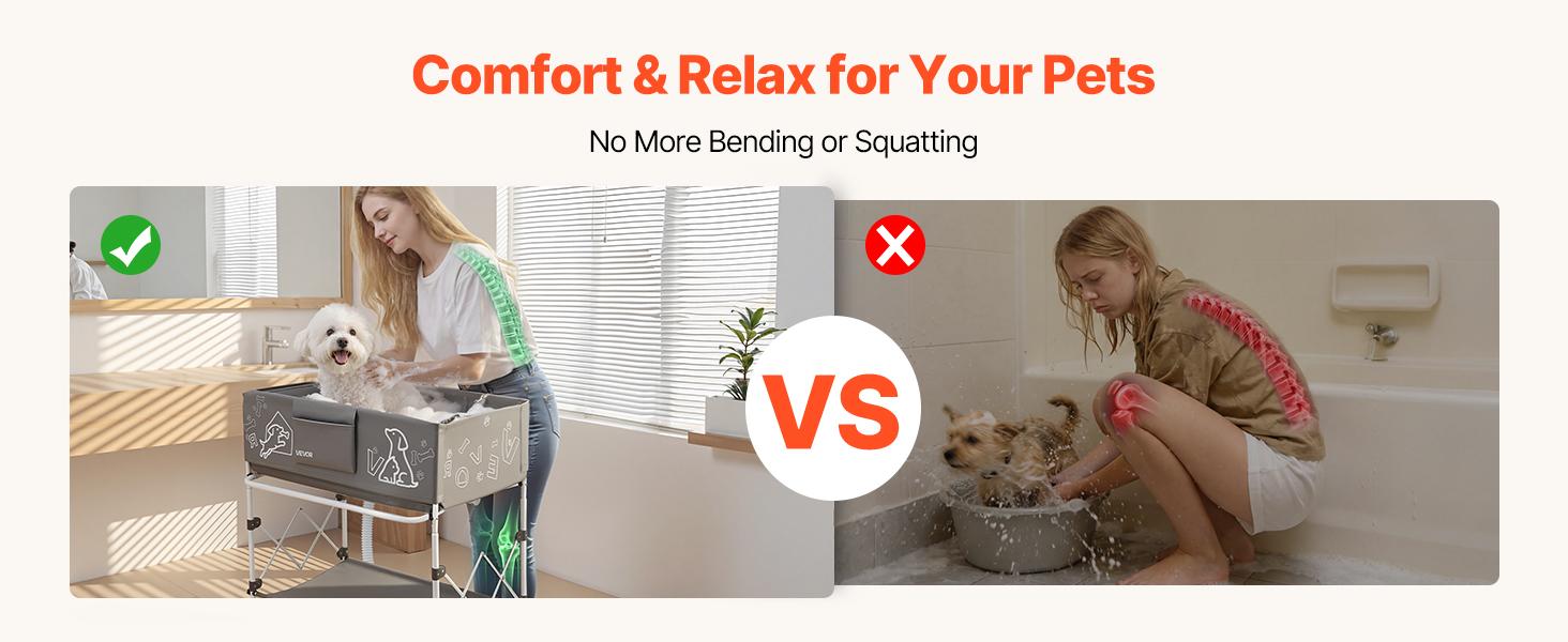 VEVOR Dog Bathtub, Elevated Dog Bath Tub, Collapsible Pet Bathing Grooming Wash Station, Portable Foldable Space-saving, with Built-In Drain Hose for Small and Medium Pet Cat Indoor & Outdoor, Gray VEVOR Dog Bathtub, Elevated Dog Bath Tub, Collapsible Pet Bathing Grooming Wash Station, Portable Foldable Space-saving, with Built-In Drain Hose for Small and Medium Pet Cat Indoor & Outdoor, Gray