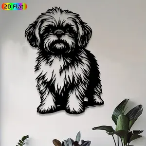 1pc Shih Tzu Dog Metal Wall Art Shih Tzu Statue Mural, Ideal Gift for New Year, Easter, Rust-Resistant Metal Wall Decor Wall Sculptures, Perfect for Home Wall & Garden Fence Dog Lovers Enthusiasts
