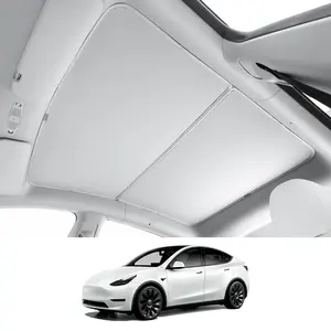 HALOBLK Roof Glass Sunshade with Heat Insulation Reflective Layer, Compatible for 2021-Currect Tesla Model Y