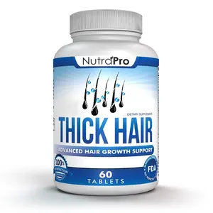 Thick Hair Biotin Supplement – Best DHT Blocker for Hair Loss Prevention, Stronger & Thicker Hair Growth for Men and Women – Natural Vitamins with Biotin, Collagen, Keratin, Vitamin C, E, B6, Grape Seed & Goji Berry – 60 Tablets (30-Day Supply)