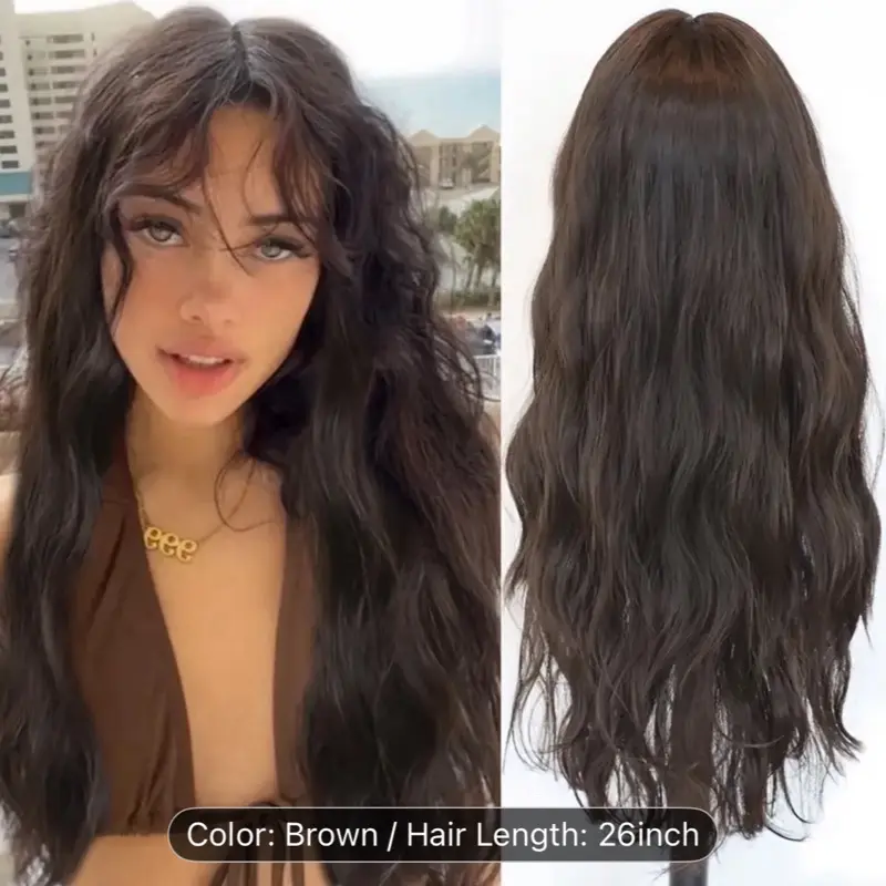 Camilla Wig Brown Color 26 Inch Hair Length Stylish Look as Shown