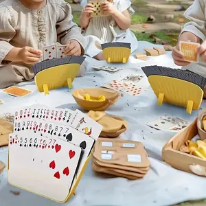 4-Pack PVC Card Holders , Card Holders for Playing Cards, Poker Party & Family Game Night ,Card Game Accessories, Game Card Slots, Card Deck Box