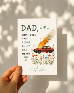 Father day card, What Does This Light On The Card Mean, Funny Father Day Card