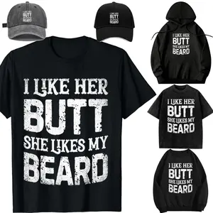 Unisex-I Like Her Butt She Likes My Beard Funny Inappropriate Joke T-Shirt