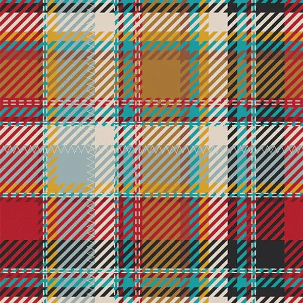 Fabric Art Gallery Berry Pie Royal Plaid Highland Flannel by the Quarter Yard F-22803