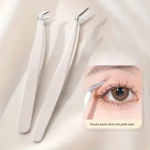 1pc Eyelash Applicator Tool DIY Lash Tweezers Curved Eyelash Tweezers For Easy Lashes Application And Removal