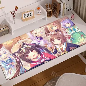 [Sale off up to 65%][Free Ship] 400x900mm Home HD Computer Table Pad Rubber MousePad Anime Nekopara Carpet Game Office Laptop Soft Table Pad Desktop Protect Mat