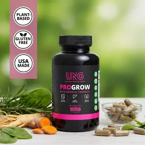 UNG ProGrow Hair Growth Formula for Women & Men Postpartum Hair Loss Savior 60 Capsules 480 MG Haircare with He Shou Wu & Epimedium