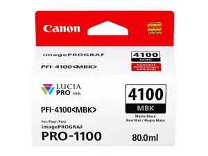 Canon PFI-4100 80ml Pigment Ink Tank for imagePROGRAF PRO-1100, Matte Black