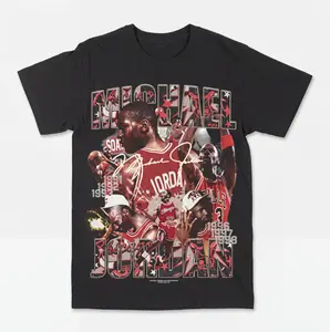 [KM 100%cotton]Michael Jordan Greatest Ever Graphic Tee, Y2K Streetwear T-Shirt, Unisex Crew Neck Tee, Vintage Hip-Hop Graphic, Sports Style, Casual Cotton Fit Novelty 4XL 5XL Graphic T Shirt funny tshirt Undershirts Tees Casual Streetwear Classic Plain