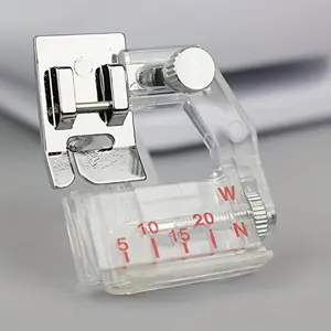Adjustable Bias Binder Foot, 2 Counts Sewing Machine Presser Foot, Snap-on Presser Foot, Sewing Machine Accessories for Low Shank Snap-on Singer, Brother and More
