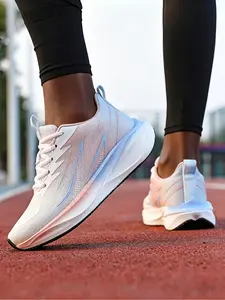 1 Pair Supercritical Foam Carbon Plate Shoes, High Rebound Cushioning, For Outdoor Running & Light Sports