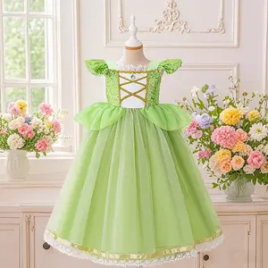 046 Kids Sleeping Beauty dress princess dress girl role play elegant romantic fairy tale princess dress