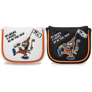 Golf Putter Cover with Playful Pirate Embroidery, Magnetic Closure Club Protector, Perfect Holiday Birthday Gift, Two Colors Available