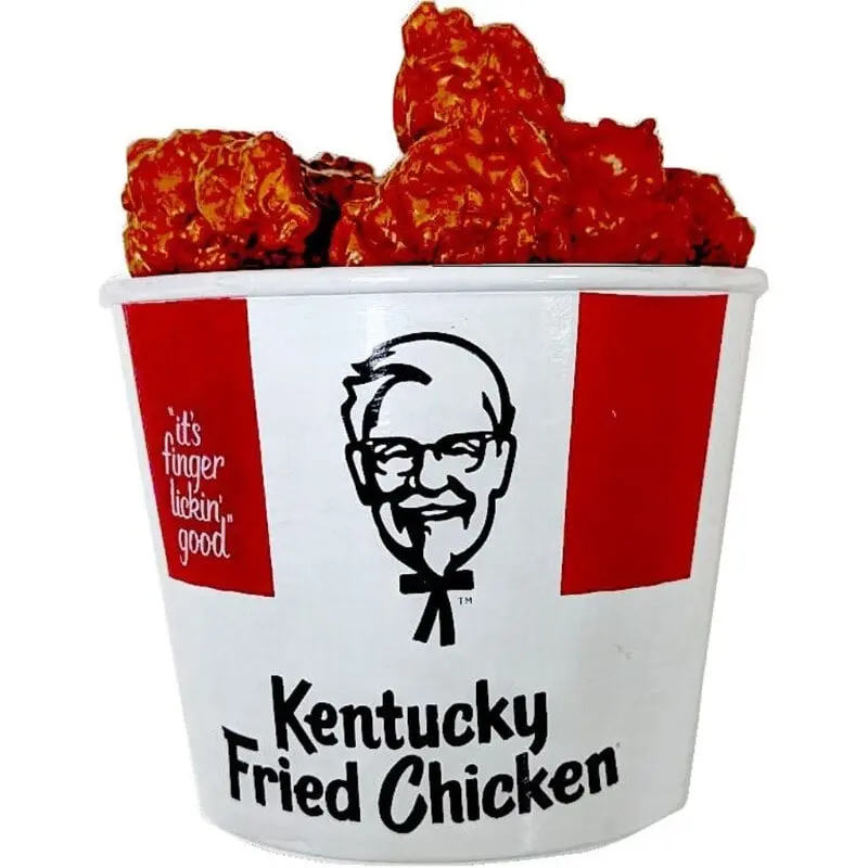 KFC Iconic Look Vinyl Chicken Bucket Dog Toy - 6 in, with Squeaker, for Pet Entertainment & Playtime (Spot 33228)