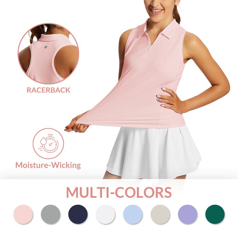 baleaf Women's Golf Shirts Tank Tops Sleeveless Tennis UPF 50+ Polo ...