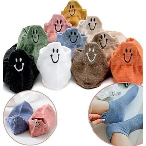 10 Pairs Cute Smile Face Ankle Socks for Women, Soft Breathable Low Cut Casual Socks, Comfortable Everyday Knit Polyester Socks outdoor summer