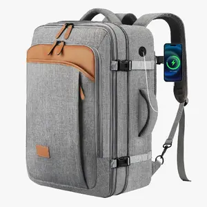 LUGGEX Expandable Carry On Travel Backpack 40L Fits 17.3'' Laptop Large Capacity for Men & Women Airline Approved Durable 600D Fabric Anti-Theft Design summervibes