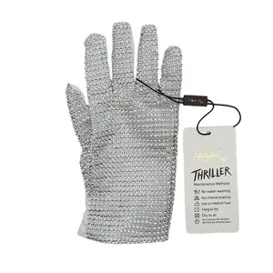 Michael Jackson Silver Gloves for Kids Boys Grils- Halloween Christmas Sparkle 6-12 Years