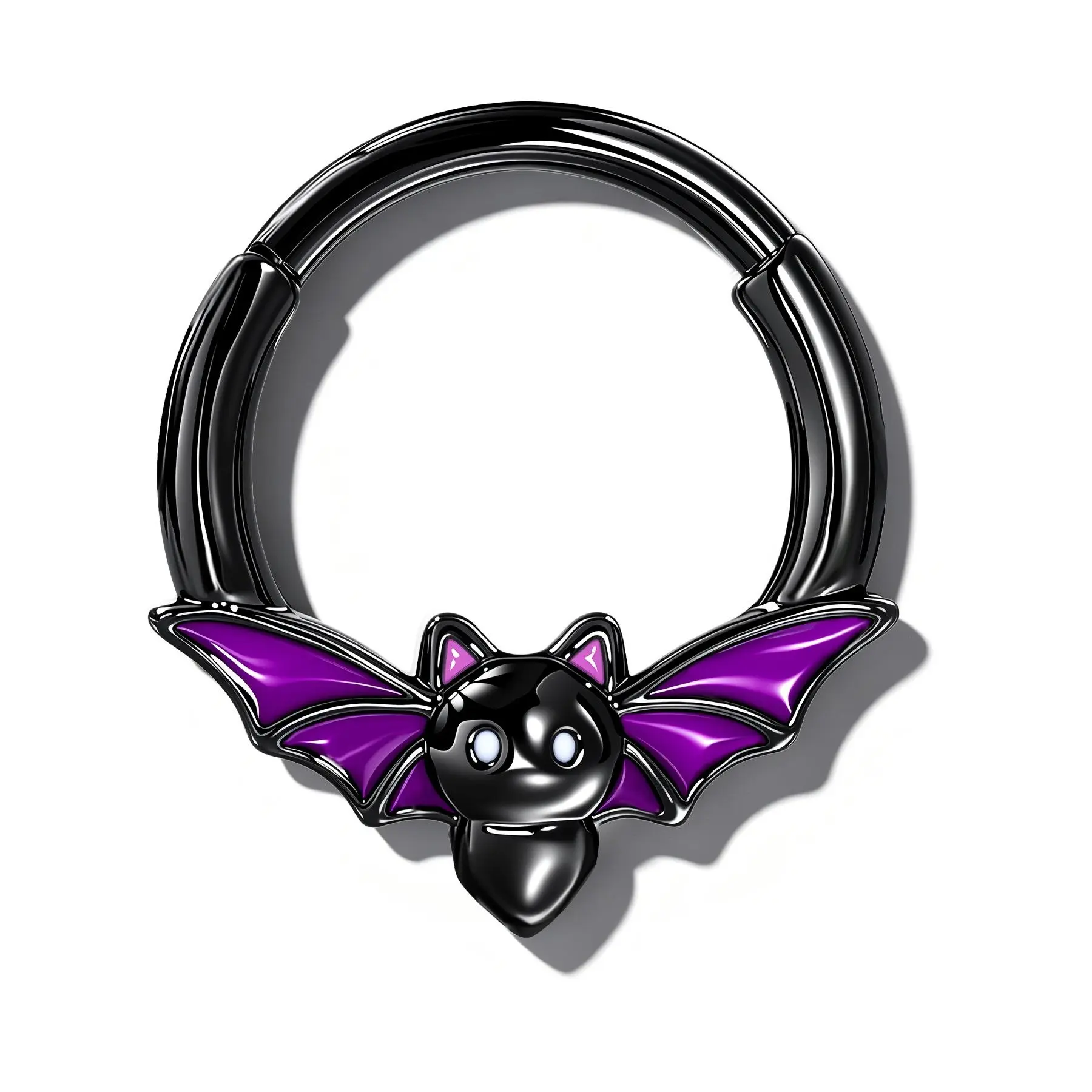 Oufer 16G Bat Shape Septum Ring - Cute Animal Halloween Body Jewelry, Nose Jewelry for Septum Piercing, Nose Rings Studs Alternative