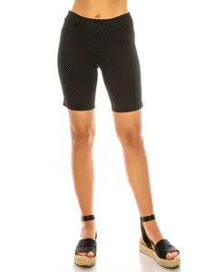 Urban Diction Women's Polka Dot Shorts-Hugging Waistband With Front Pockets & Small Side Splits