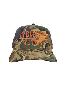 In Blondes We Trust Official Camo Orange Straight Shooter Hat