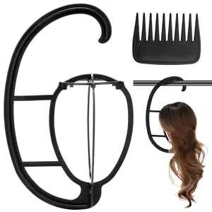 Wig  Stand with Wig Brush Comb, Travel Wig Holder Comb Set for for Women Multiple Wigs