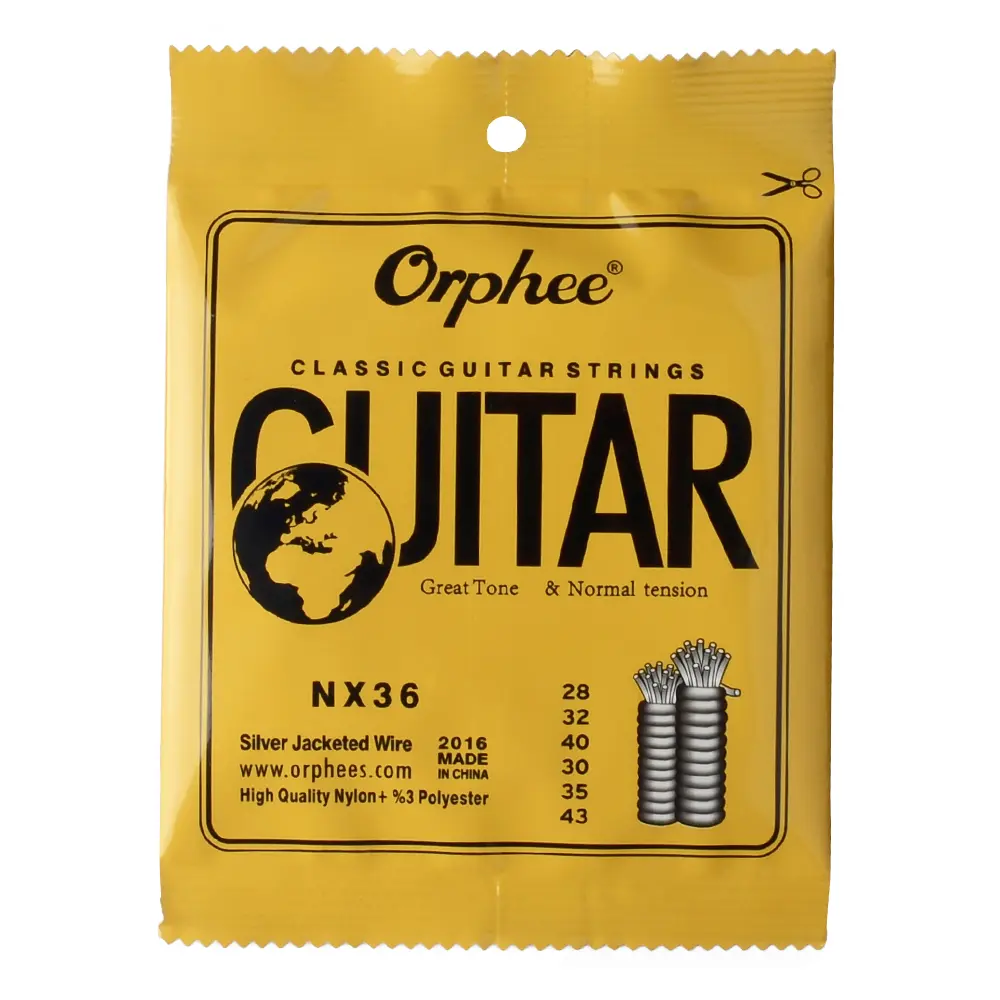 Orphee NX36 Strings, 1/5/10 Packs Optional, Universal Professional Classical Guitar Strings, (.028-.043) Normal, for Music Lovers Friends Gift