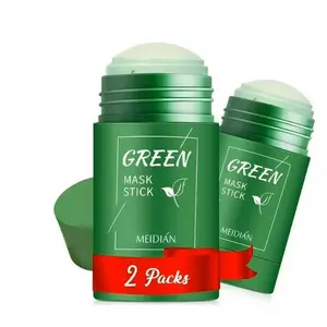 Median Green Tea Oil Control Clean Solid Mask Stick for Face - 2PCS Face Moisturizing & Skin Brightening for All Skin Types - Skincare Essential