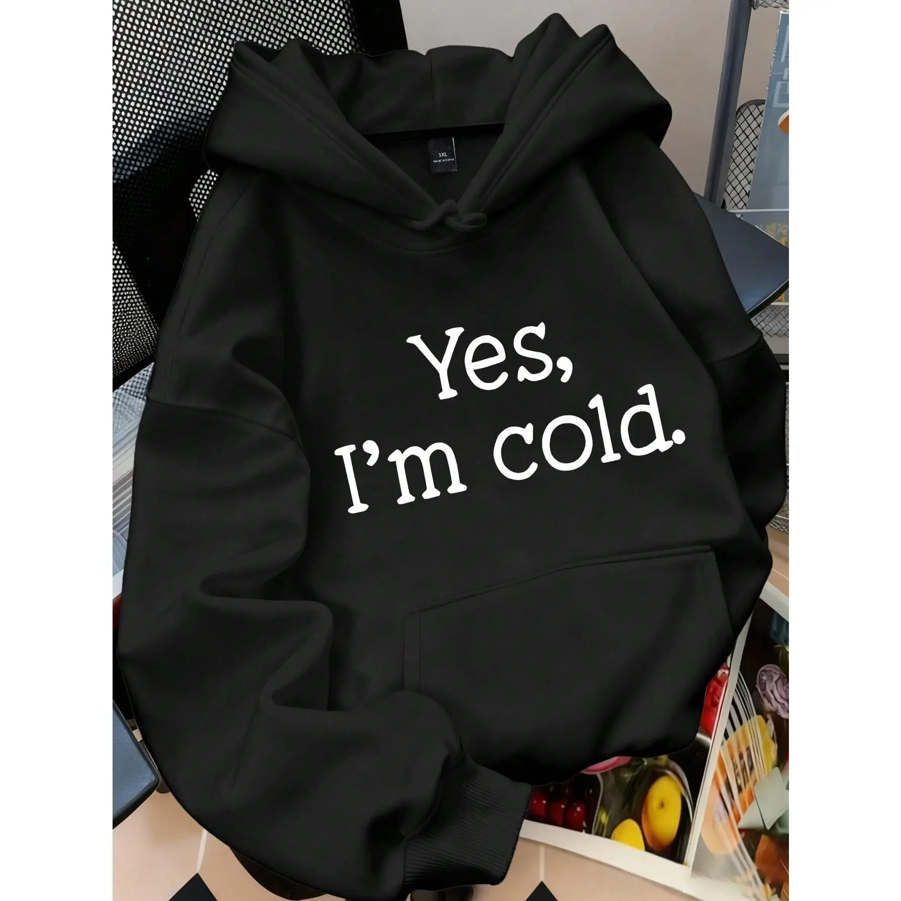 SHEIN LUNE Plus Size Women's Casual Letter Print Drop Shoulder Hooded Sweatshirt For Autumn/Winter,Graduation,Teacher ,Back To School Pullover Fall