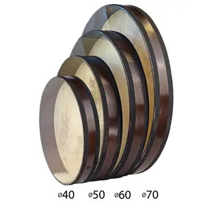 Natural Sounding Percussion Ocean Drum with Wave Beads and Hardwood Frame, Goat and Plexy-Skin 16" 20" 24" 28 inch