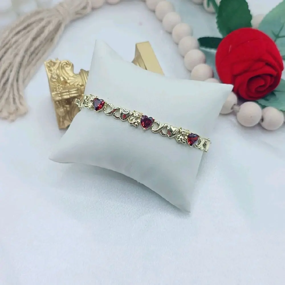 LaYaiBoutique #2692 High-Quality 14k Gold-Filled XOXO Bear & Heart Bracelet